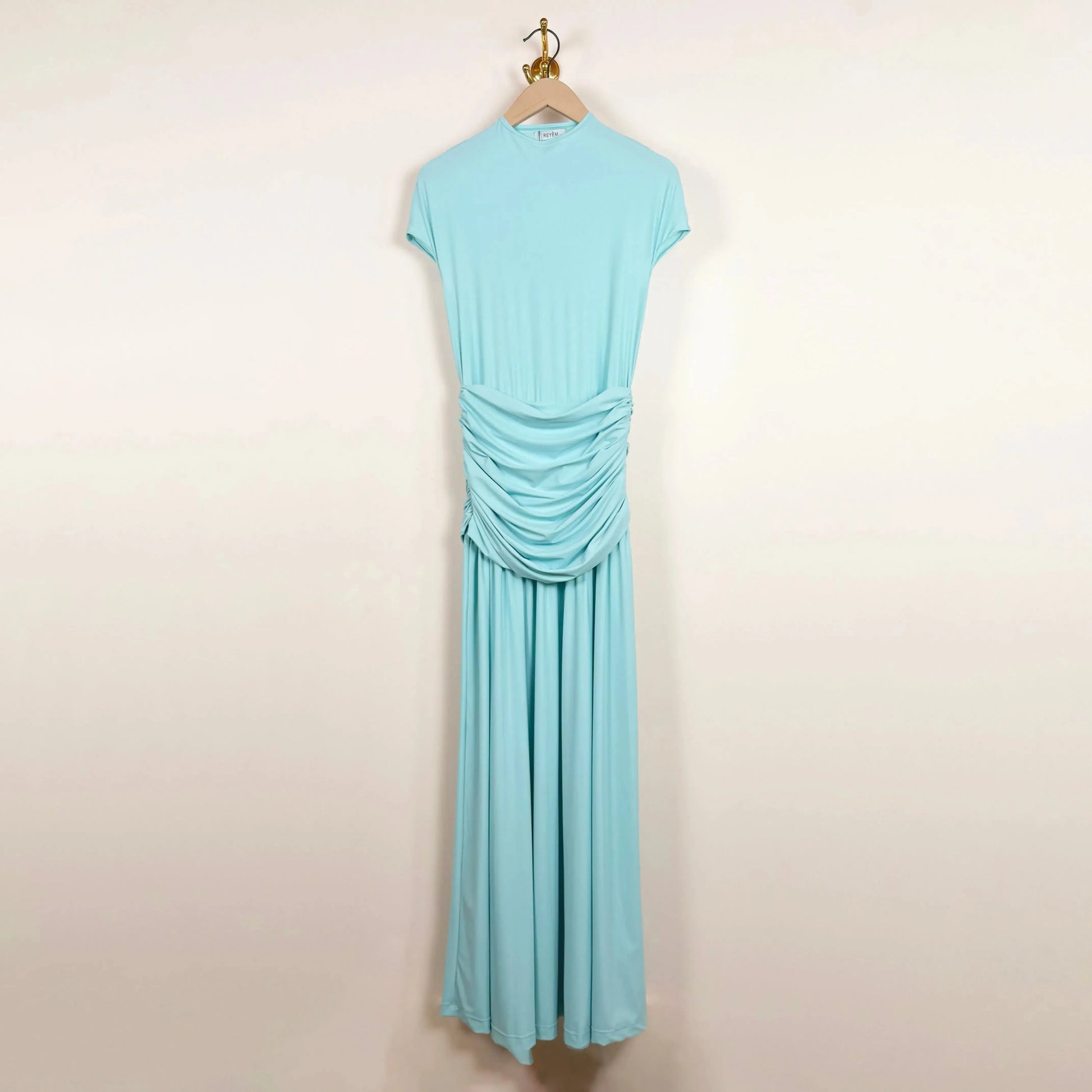 Gathered Waist Dress in Sky-Dresses-Reyèm-eugenienewport