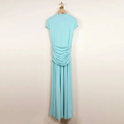 Gathered Waist Dress in Sky-Dresses-Reyèm-eugenienewport