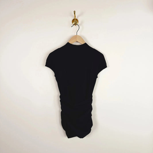 Gathered Waist Top in Black-Tops-Reyèm-eugenienewport