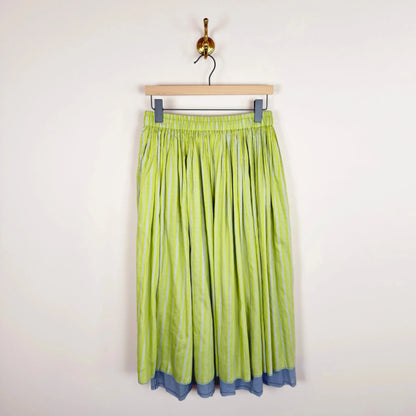 Gayle Skirt in Reversible Lime Checks-Skirts-Runaway Bicycle-eugenienewport