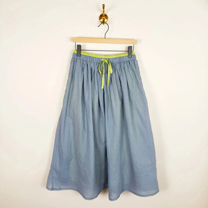 Gayle Skirt in Reversible Lime Checks-Skirts-Runaway Bicycle-eugenienewport