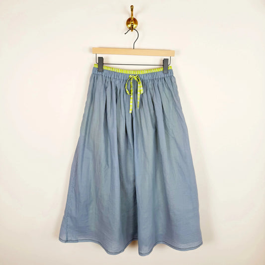 Gayle Skirt in Reversible Lime Checks-Skirts-Runaway Bicycle-eugenienewport