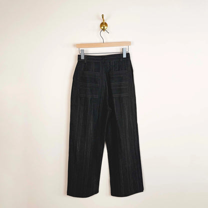 Georgia Trouser in Washed Black Stripe-Pants-Cawley-eugenienewport
