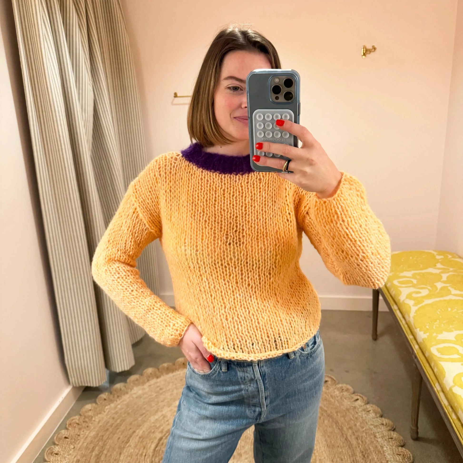 Hazy Sweater in Peach/Purple-Sweaters-Gudrun & Gudrun-eugenienewport