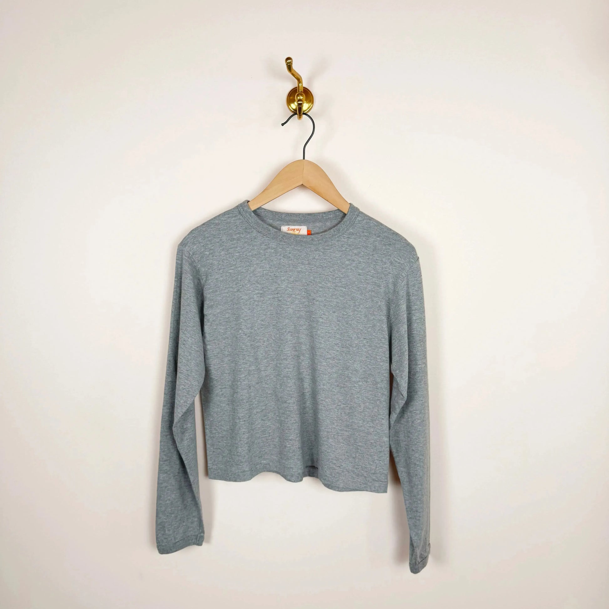Hi'aka LS Crop T-Shirt in Grey-T-Shirts-Sunray-eugenienewport