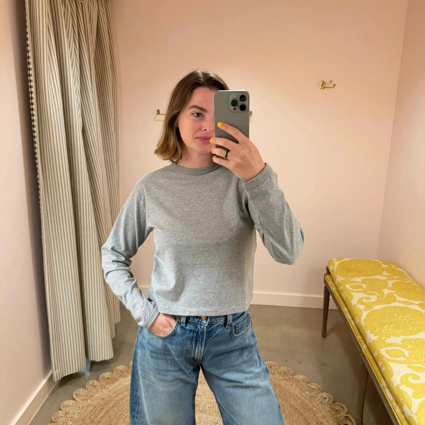 Hi'aka LS Crop T-Shirt in Grey-T-Shirts-Sunray-eugenienewport