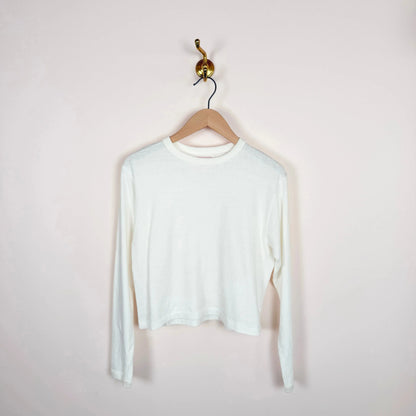Hi'aka LS Crop T-Shirt in Off White-T-Shirts-Sunray-eugenienewport