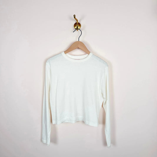 Hi'aka LS Crop T-Shirt in Off White-T-Shirts-Sunray-eugenienewport