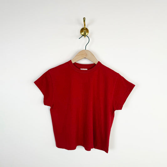 Hi'aka SS Crop T-Shirt in Garnet