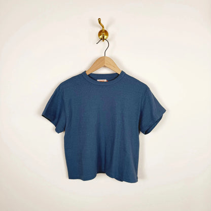 Hi'aka SS Crop T-Shirt in Indian Teal-T-Shirts-Sunray-eugenienewport