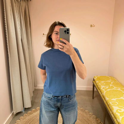Hi'aka SS Crop T-Shirt in Indian Teal-T-Shirts-Sunray-eugenienewport