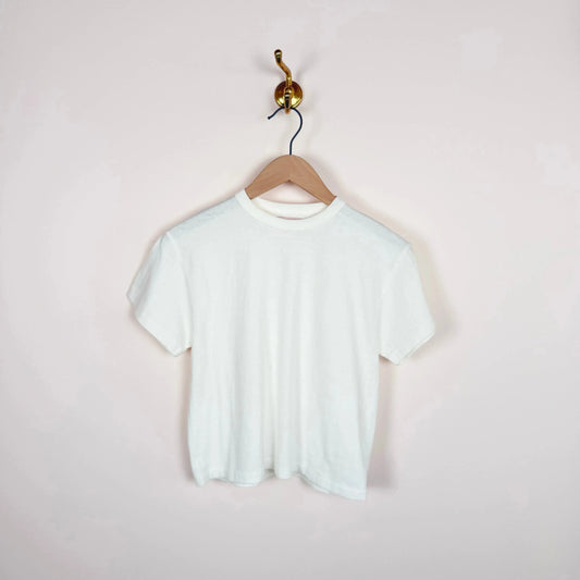 Hi'aka SS Crop T-Shirt in Off White-T-Shirts-Sunray-eugenienewport