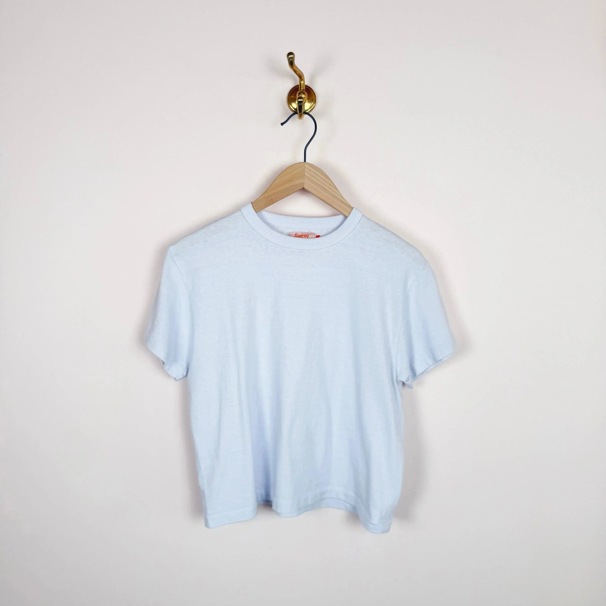Hi'aka SS Crop T-Shirt in Tinted Aqua-T-Shirts-Sunray-eugenienewport
