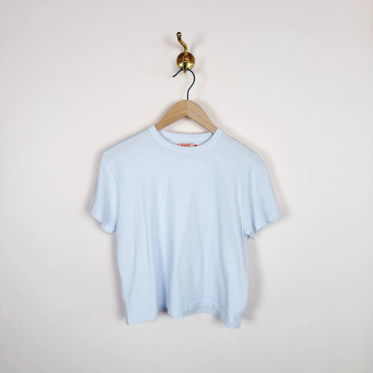 Hi'aka SS Crop T-Shirt in Tinted Aqua-T-Shirts-Sunray-eugenienewport