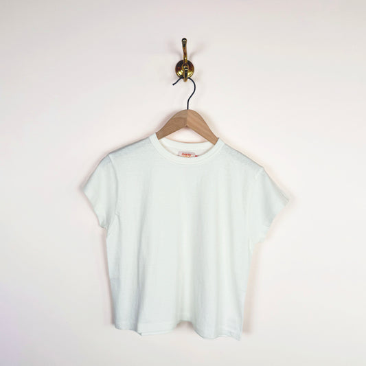 Hi'aka Short Sleeve Crop T-Shirt in Off White