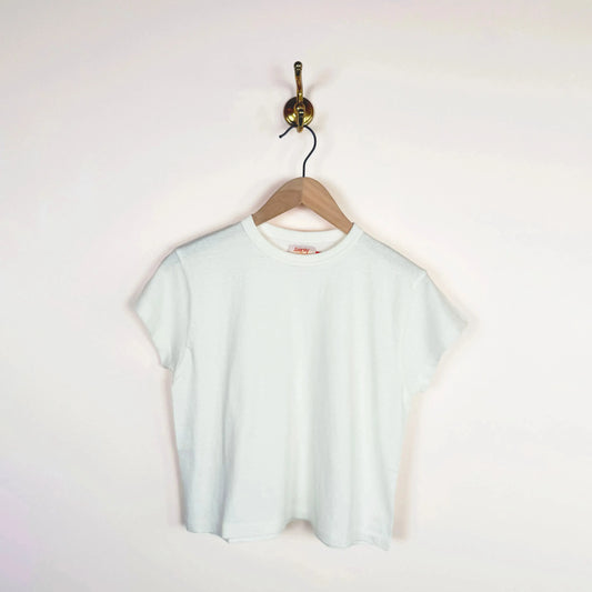 Hi'aka Short Sleeve Crop T-Shirt in Off White-T-Shirts-Sunray-eugenienewport