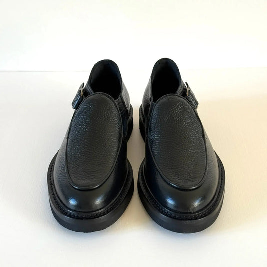 Jo in Black Hairy Calf Leather-Shoes-Jacques Solovière-eugenienewport