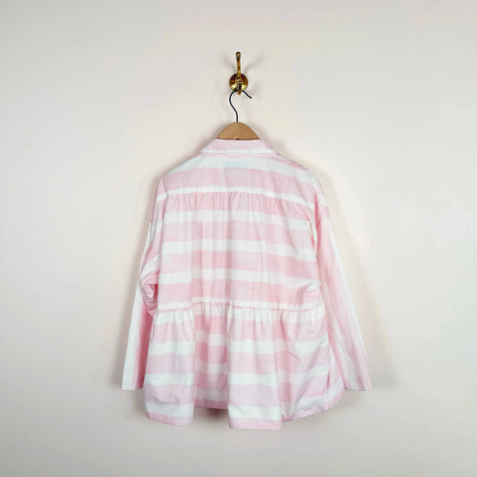 Juana Jacket in Brushstroke Rose Stripe-Jackets-Fabiana Pigna-eugenienewport