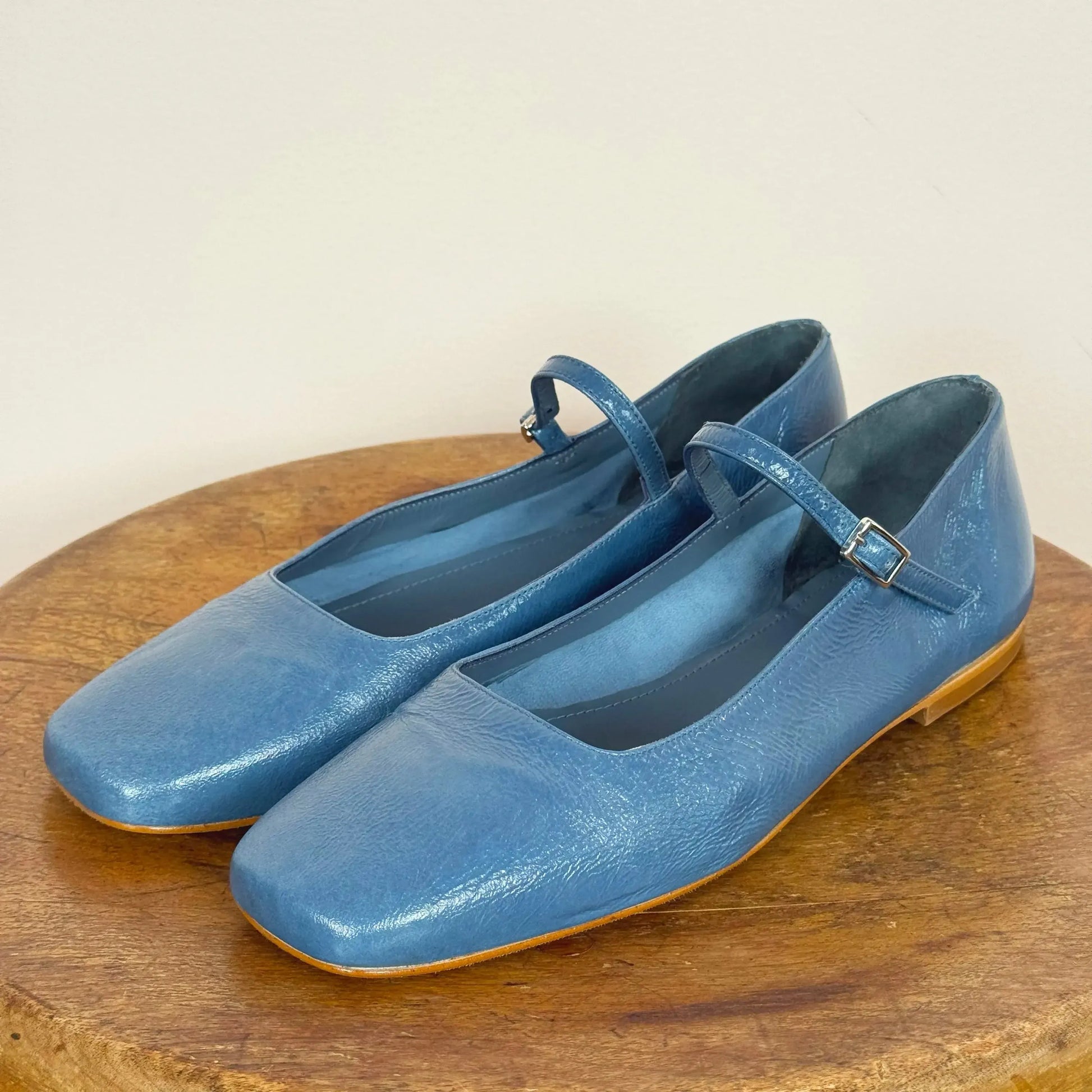 Julieta Mary Janes in Blue Patent Leather-Shoes-Augusta-eugenienewport