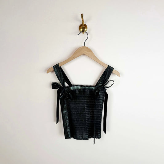 June Top in Moss Metallic-Tops-Julia Heuer-eugenienewport