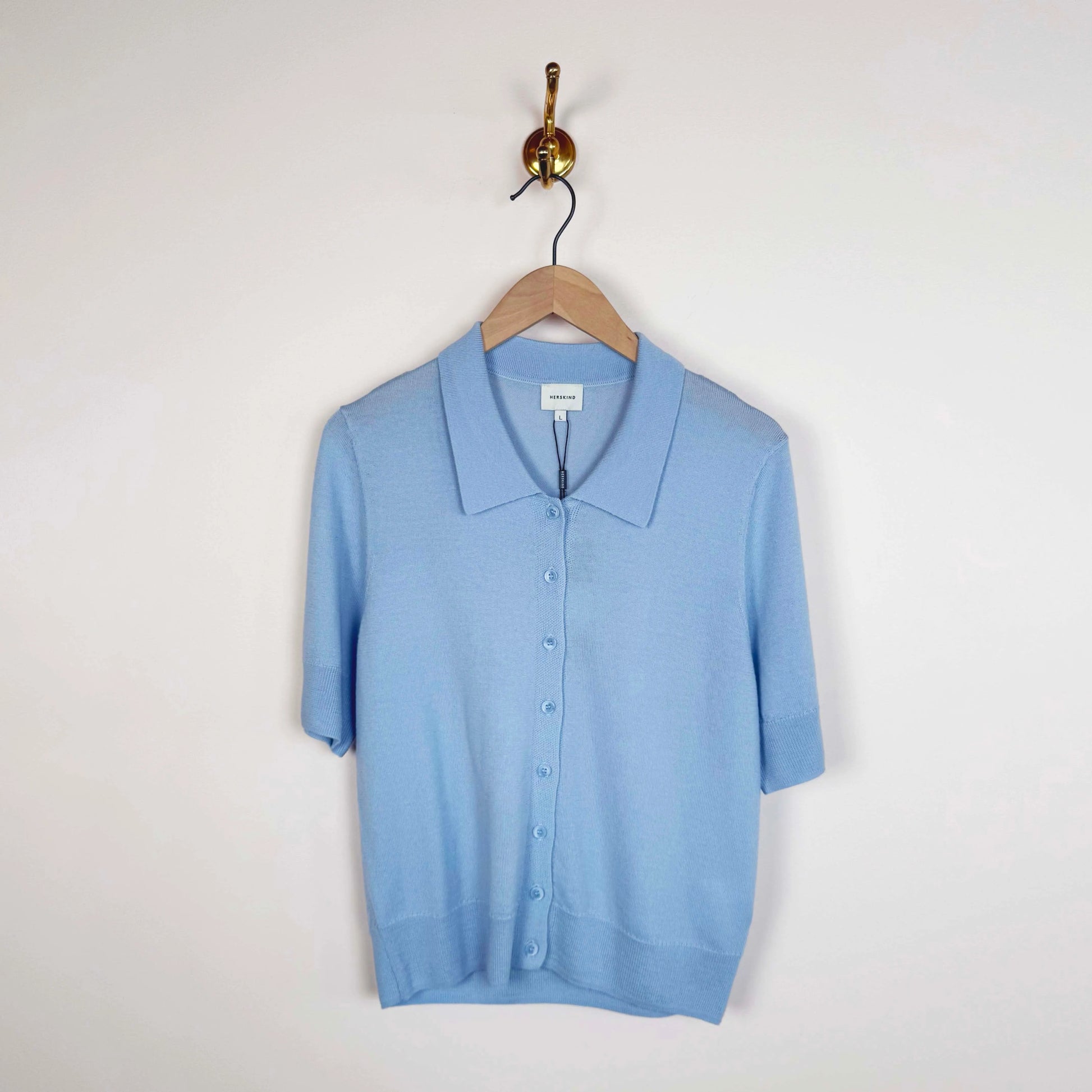 Kaspar Knit Cardigan in Pale Light Blue-Sweaters-Herskind-eugenienewport