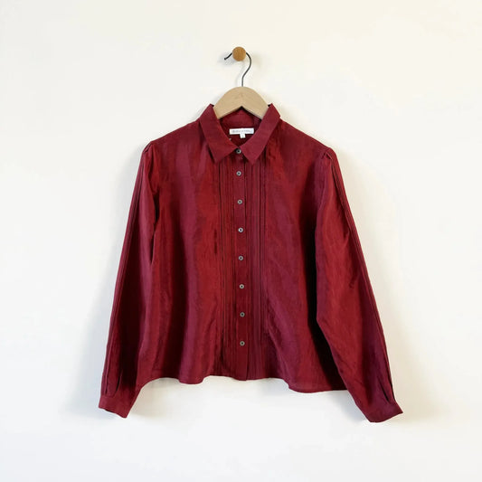 Khyber Blouse in Mulberry Silk Terracotta-Tops-Rubia & Neel-eugenienewport