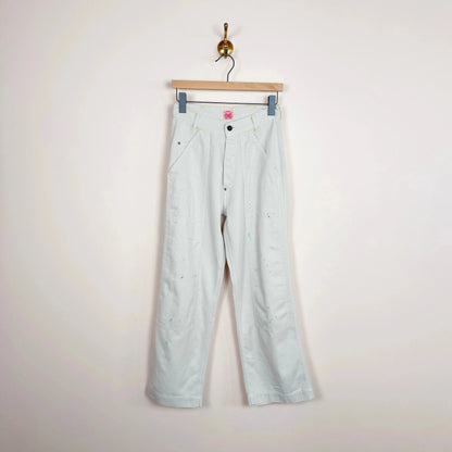 Knee Painer Pants in Ivory Splatter-Denim-Chimala-eugenienewport