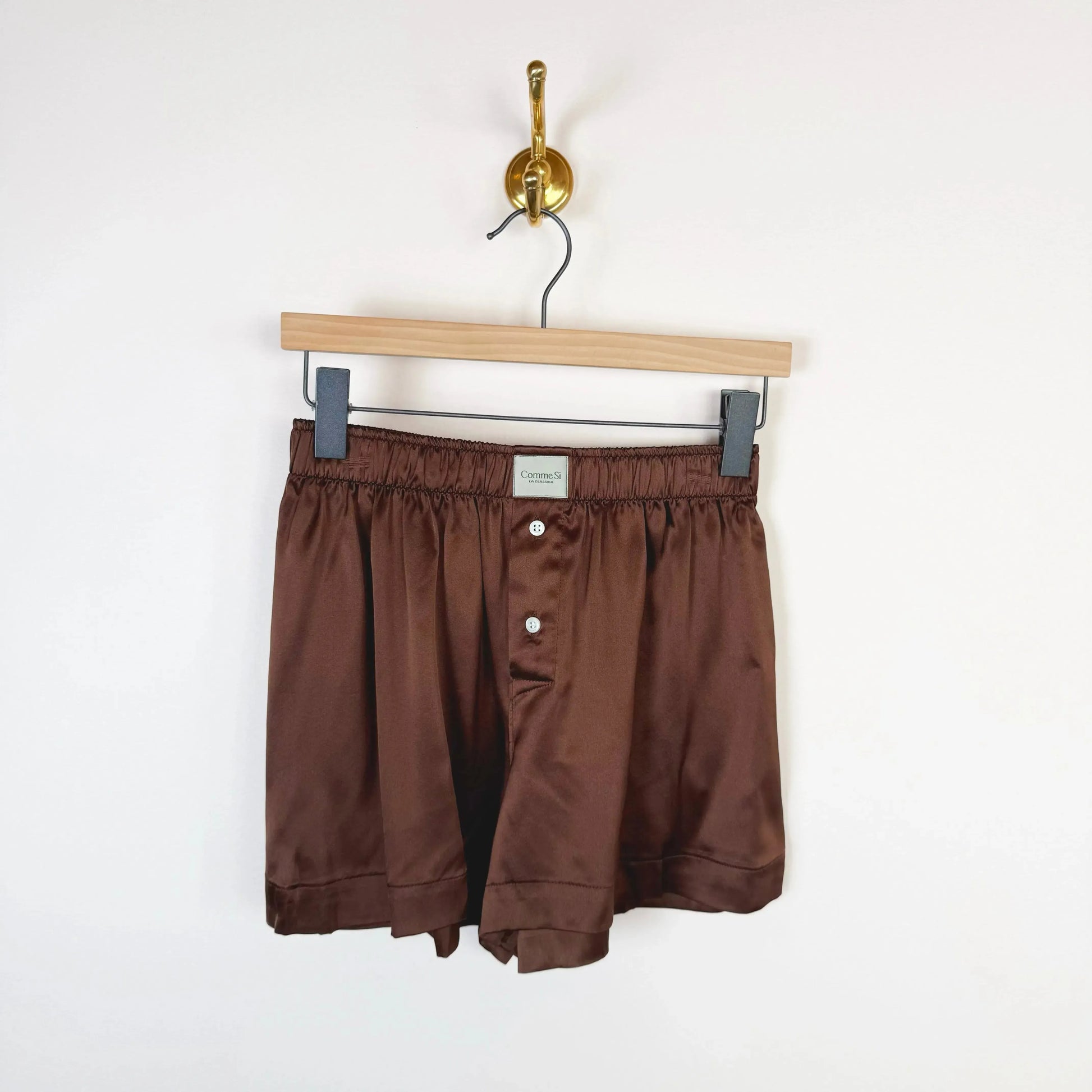 La Boxer Classica Silk in Espresso-Shorts-Comme Si-eugenienewport