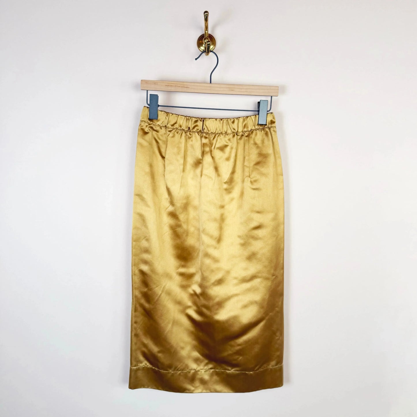 Le Pencil in Gold Satin-Skirts-Aquarius Cocktail-eugenienewport