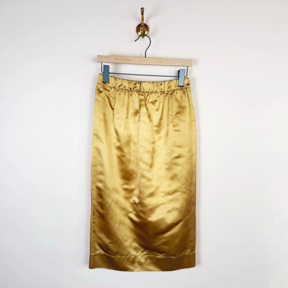 Le Pencil in Gold Satin-Skirts-Aquarius Cocktail-eugenienewport