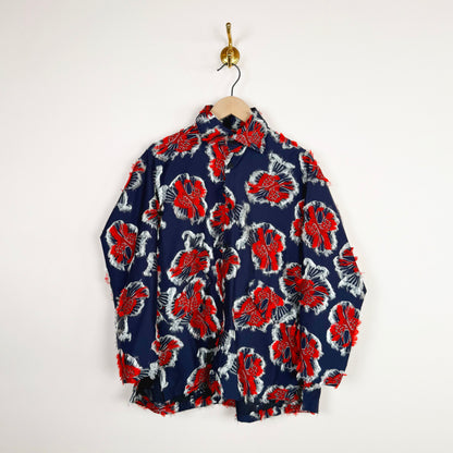 Love You Blouse in Red Navy Birdy