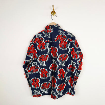 Love You Blouse in Red Navy Birdy