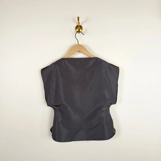 Luca Shell Top in Metal-Tops-Chelsea Mak-eugenienewport