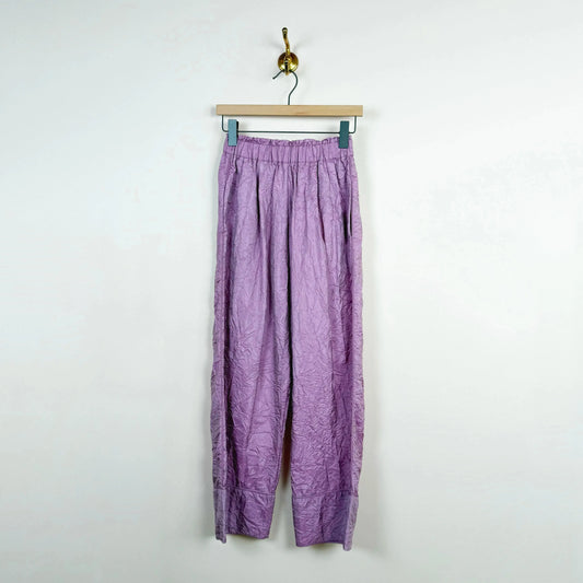 Luce PJ Trousers in Purple Crinkle-Pants-Eleph-eugenienewport