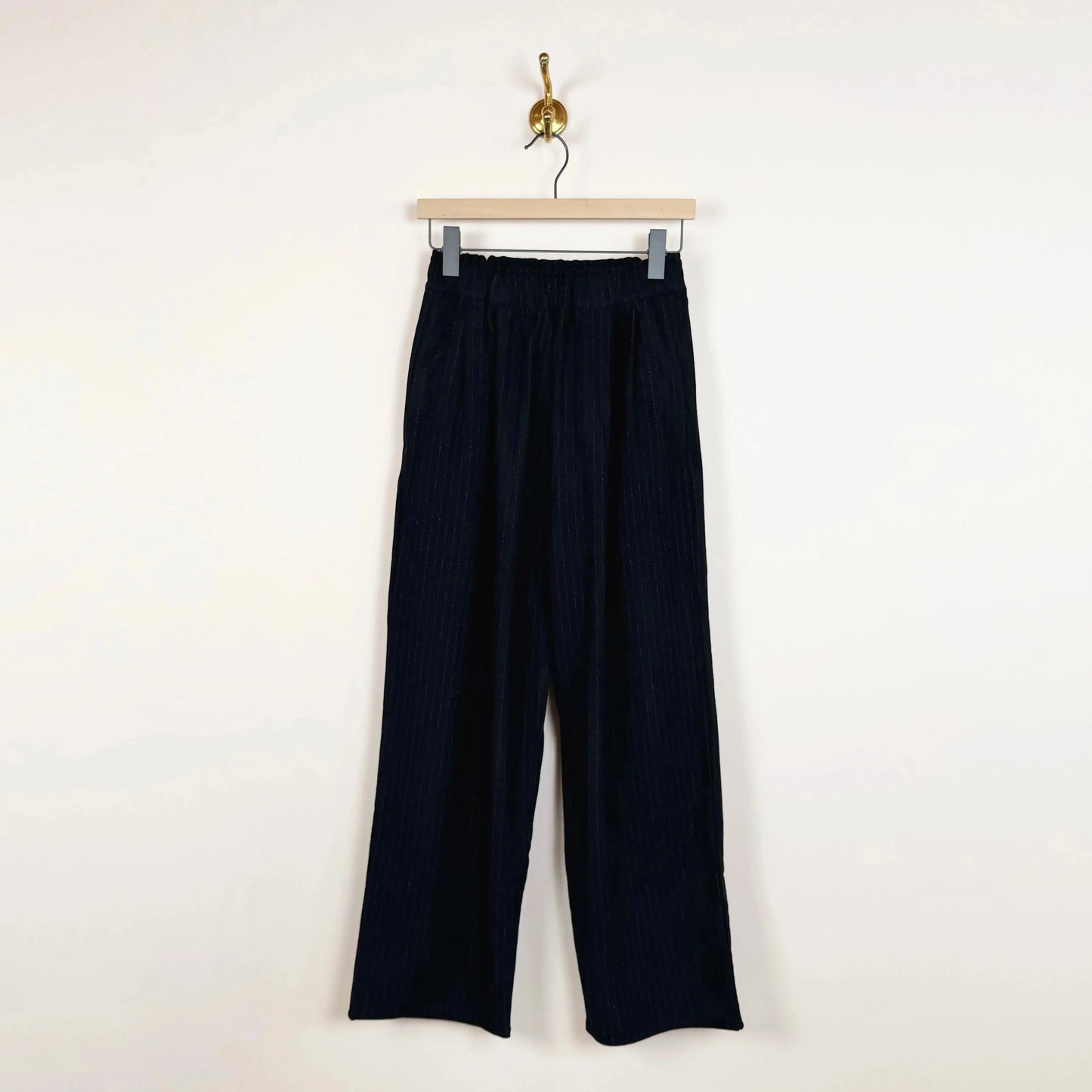 Luce Trouser in Black Pinstripe-Pants-Eleph-eugenienewport