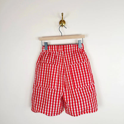 Lucy Shorts in Red Check-Shorts-Eleph-eugenienewport