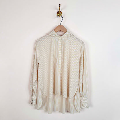Lydbrook Shirt in Camel / Ecru Japanese Striped Cotton