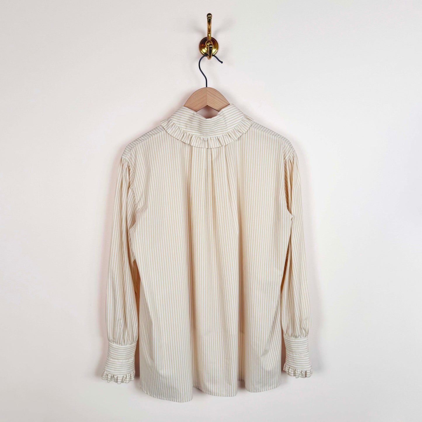 Lydbrook Shirt in Camel / Ecru Japanese Striped Cotton