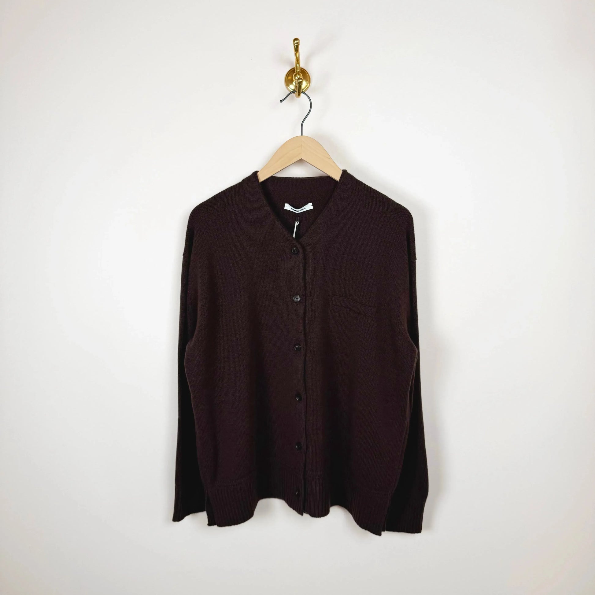 Merino Wool Cardigan in Prune-Sweater-Cordera-eugenienewport
