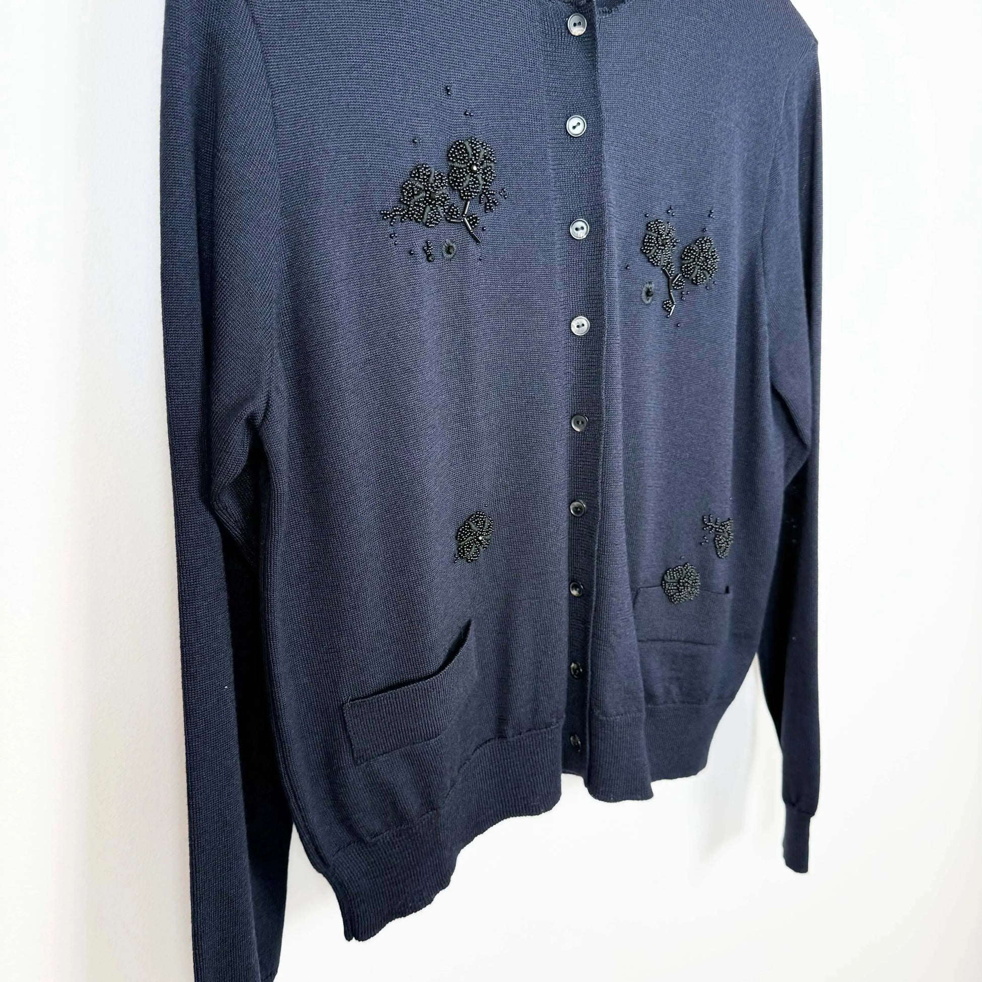 Merino Wool Embellished Cardigan-Sweaters-Cordera-eugenienewport