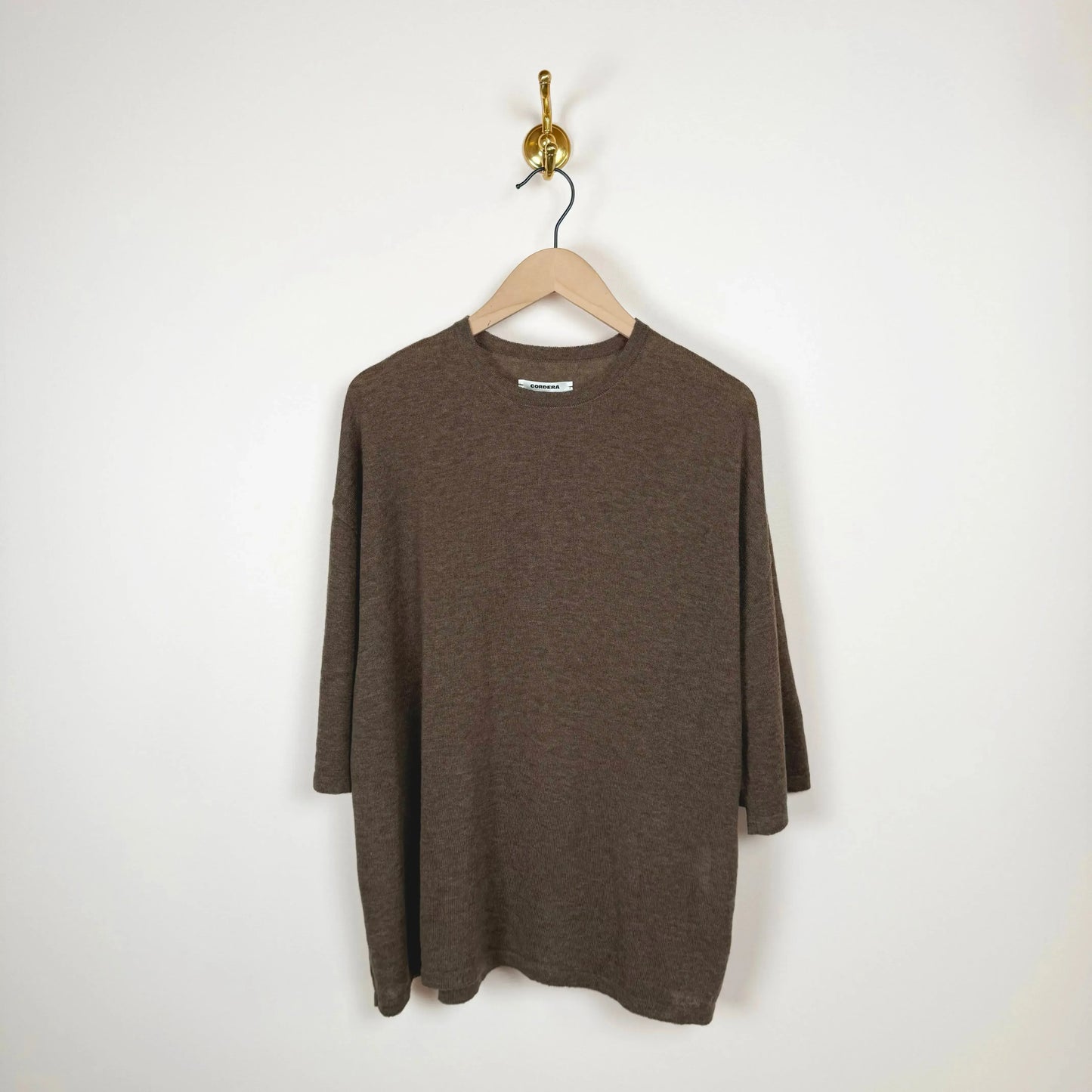 Merino Wool Oversized T-Shirt in Deep Taupe-Sweater-Cordera-eugenienewport