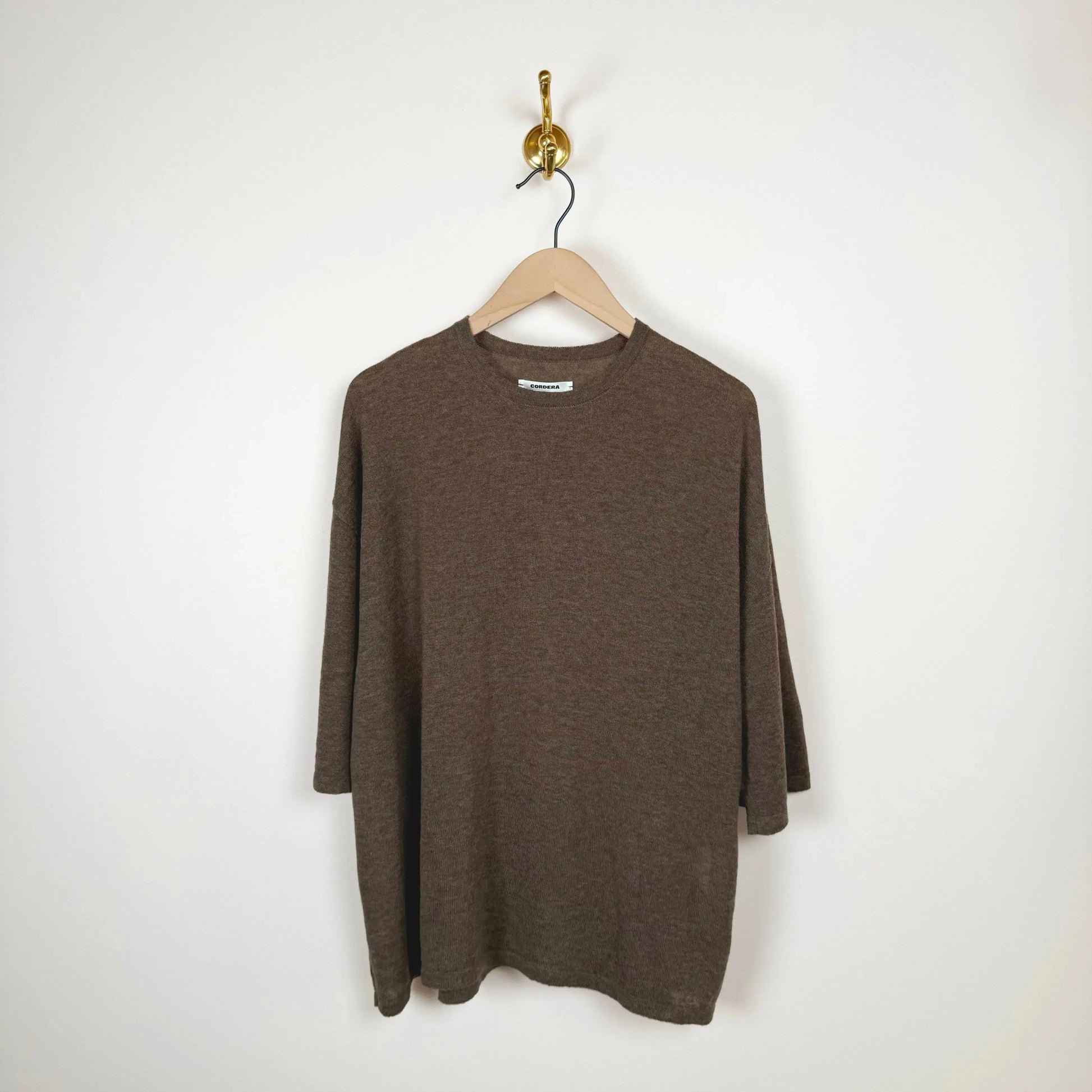 Merino Wool Oversized T-Shirt in Deep Taupe-Sweater-Cordera-eugenienewport
