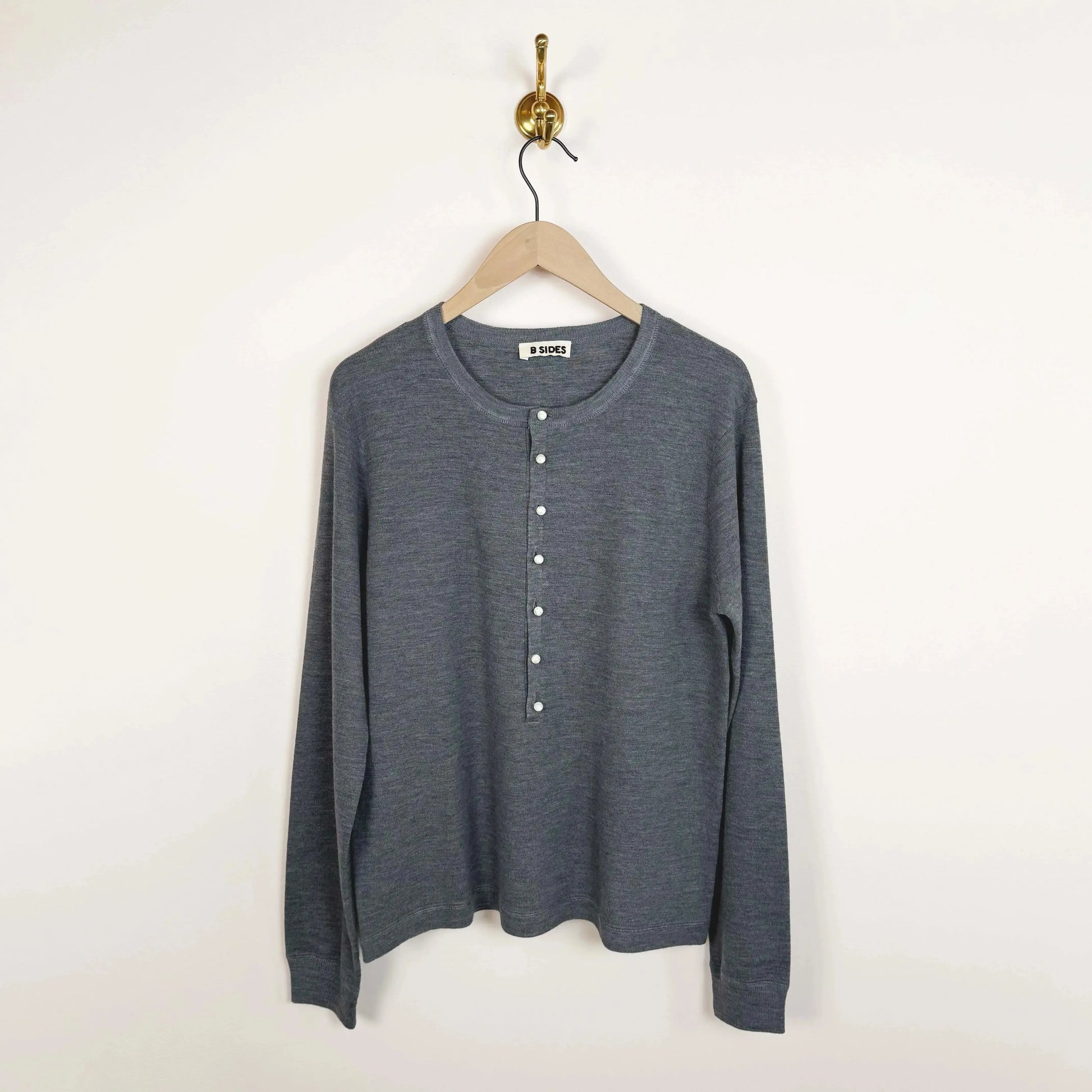 Moore Henley in Heather Grey-Tops-B Sides-eugenienewport