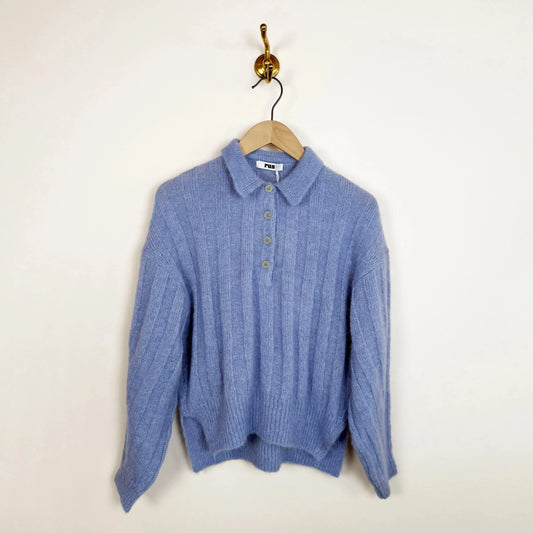 Murmur Polo Sweater in Blue-Sweaters-Rus-eugenienewport