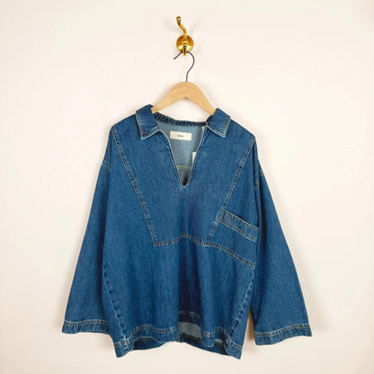 Norma Blouse in Slouchy Blue-Tops-Skall-eugenienewport