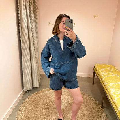 Norma Blouse in Slouchy Blue-Tops-Skall-eugenienewport