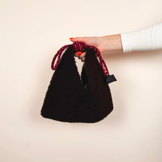 Origami Bag in Dark Brown with Purple-Accessories-Guanabana-eugenienewport