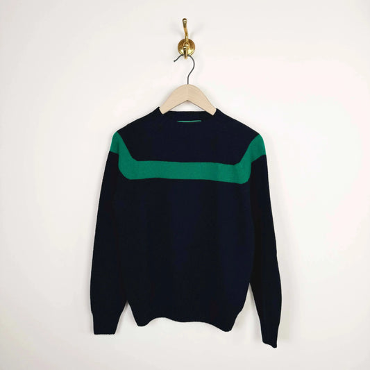 Ossie in Navy/Green-Sweaters-La Fetiche-eugenienewport