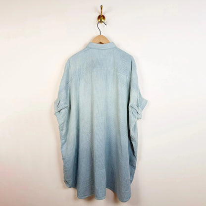 Oversized Cuffed Shirtdress in Indigo Stripe-Dresses-Denimist-eugenienewport