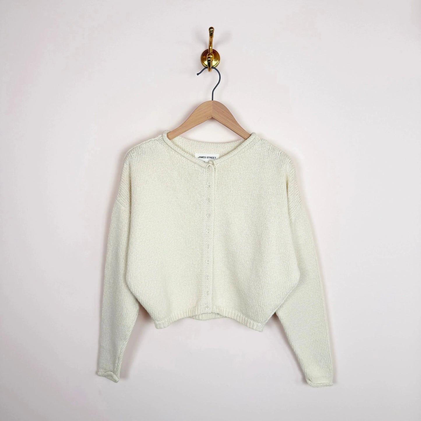 Peri Shrunken Cardigan in Milk-Sweaters-James Street-eugenienewport